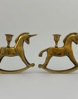Vintage Brass Unicorn Candleholders-A Pair