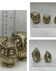 Vintage Brass Owl Family- A Set of Three