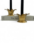 Vintage Brass Crown Candleholders-A Pair