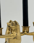 Vintage Brass Pig Candleholders-A Pair