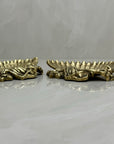 Vintage Brass Feminine Decor Italian Trinket Dish-A Pair