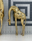 Vintage Brass Giraffe Pair – Tall Sculptural Mid Century Modern Figurines – Hollywood Regency Safari Decor – Statement Brass Animal Duo