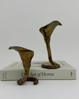 Vintage Brass Tulip Candlestick Holders-A Pair