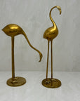 Vintage Tall Brass Cranes-A Pair