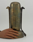 Vintage Brass Hammered Vase With Horse Head Handles
