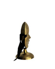 Vintage Brass Mask Sculpture on Stand