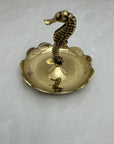 Vintage Brass Seahorse Ring Dish