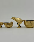 Charming Vintage Brass Frog & Snail Planters – Whimsical Duo