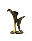 Vintage Brass Calla Lily Candleholders – Interlocking Pair, Made in Hong Kong – Elegant Mid-Century Taper Holders (Set of 2)