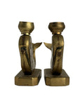 Vintage Brass Whale Candle Holders – Set of 2