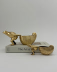 Charming Vintage Brass Frog & Snail Planters – Whimsical Duo