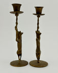 Dancing Fox Candleholders- A Pair