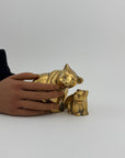 Vintage Brass Mama Bear with Cub- Two Piece Set