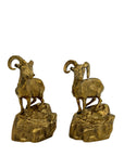 Vintage Brass Mountain Rams-A Pair