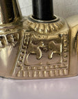 Vintage Brass Trojan Horse Candlestick Holders-A Pair