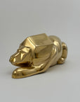 Rare Vintage Brass Lion Sculpture – Cubist Style – Substantial & Luxurious