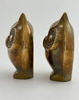 Pair of Vintage Brass Owl Bookends