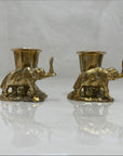 Vintage Brass Elephant Candlestick Holders-A Pair