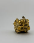 Small Vintage Brass Elephant Stash Pot / Ashtray / Trinket Holder