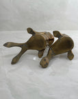Vintage Brass Shelf Sitting Frogs- A Pair