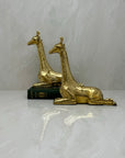 Vintage Brass Sitting Giraffes-A Pair