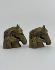 Vintage Brass Horse Head Mother and Foal Bookends-A Pair