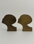 Rare Mid-Century Modern Brass Kissing Profile Sculptures-A Pair