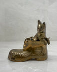 Vintage Brass Boot- A Cat and Mouse Chase