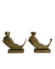 Vintage Brass Whale Candle Holders – Set of 2