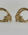 Vintage Brass Rams with Curled Horns-A Pair