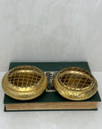 Small Vintage Brass Flower Frogs- A Pair