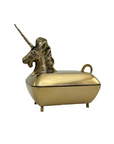 Vintage Brass Unicorn Trinket Box