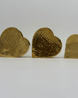 Vintage Brass Hammered Heart Shaped Vases/Planters- A Set of Three by Hosley