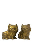 Vintage Brass Cat Planter Pair