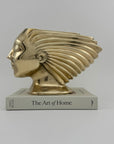 Rare Vintage Dolbi Cashier Brass Woman Head Sculpture – Flowing Hair Bust, 10 lbs