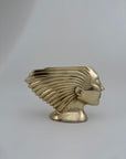 Rare Vintage Dolbi Cashier Brass Woman Head Sculpture – Flowing Hair Bust, 10 lbs