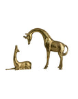 Vintage Brass Giraffe Duo – Mother and Baby Figurines