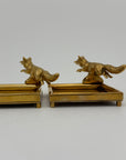 Vintage Brass Fox Trinket Dish-A Pair