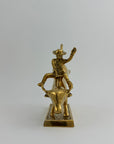 Rare Brass Bull Rider Figurine – Rodeo Cowboy Statue, Western Americana