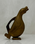 Vintage Brass Duck Shaped Water Pitcher Vase-9.5 inches tall-MCM style