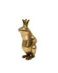 Vintage Brass Frog Prince Figurine | Mid-Century Royal Frog Statue