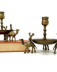 Pair of Vintage Brass Camel Candlestick Holders — Middle Eastern Bohemian Elegance
