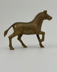 Vintage Brass Zebra Figurine – Safari Animal Sculpture | Hollywood Regency & Mid-Century Modern Decor