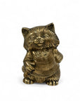 Vintage Brass Cat Coin Bank – Mid-Century Whimsical Feline Sculpture, Hollywood Regency Decor