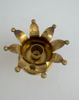 Vintage Brass Crown Candleholders-A Pair