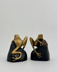 Vintage Bombay Frog on Rock Bookends-A Pair