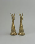 Vintage Brass Giraffe Pair – 7.25” Tall – Elegant Safari Sculptures