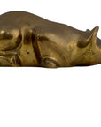 Vintage Brass Reclining Cat Figurine