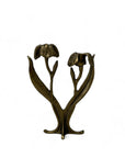 Vintage Brass Flower Candlestick Holder