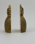 Rosenthal Netter Brass Pineapple Bookends – 8” Tall Vintage Mid Century Hollywood Regency Decor